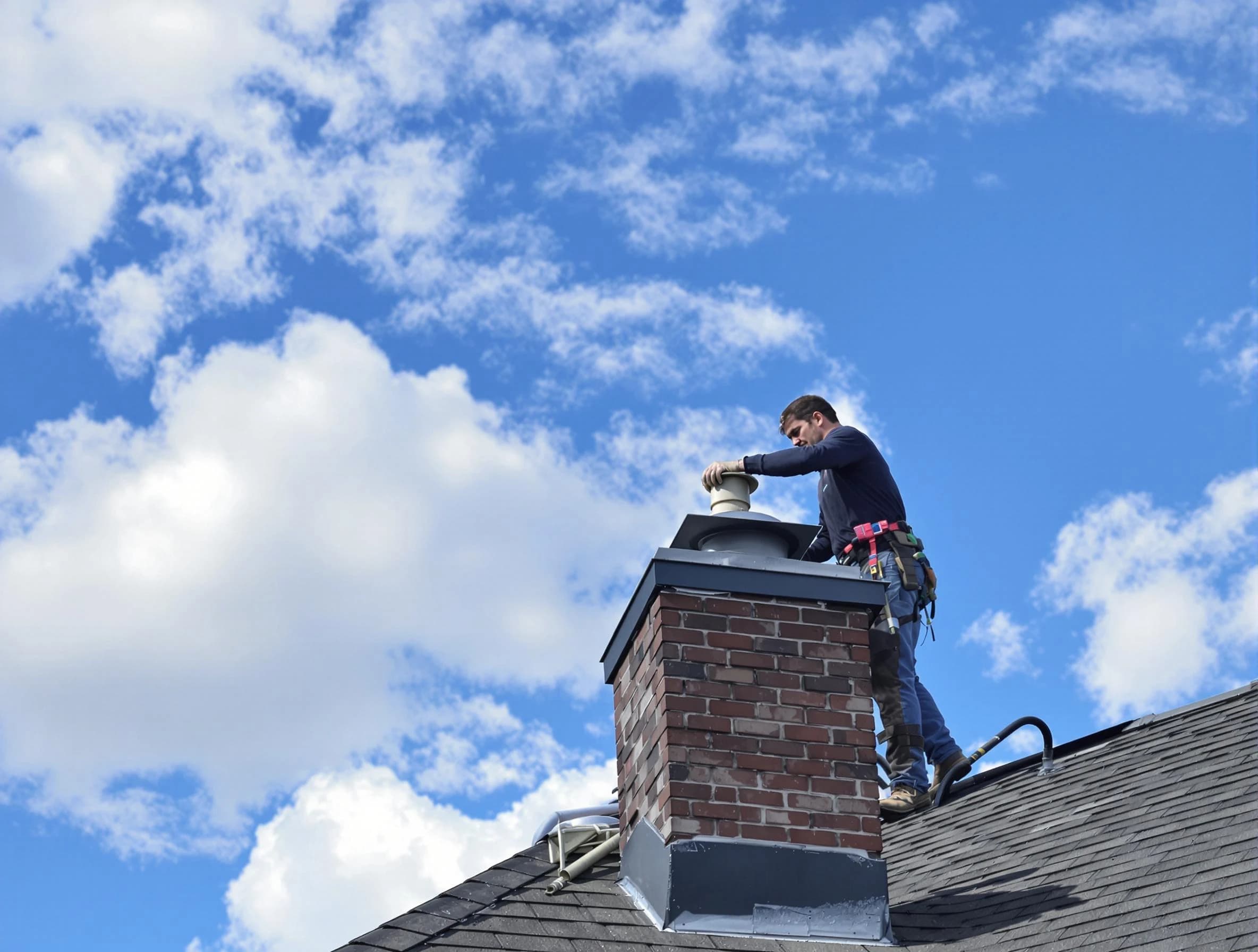 Bethel Park Chimney Sweep installing a sturdy chimney cap in Bethel Park, PA