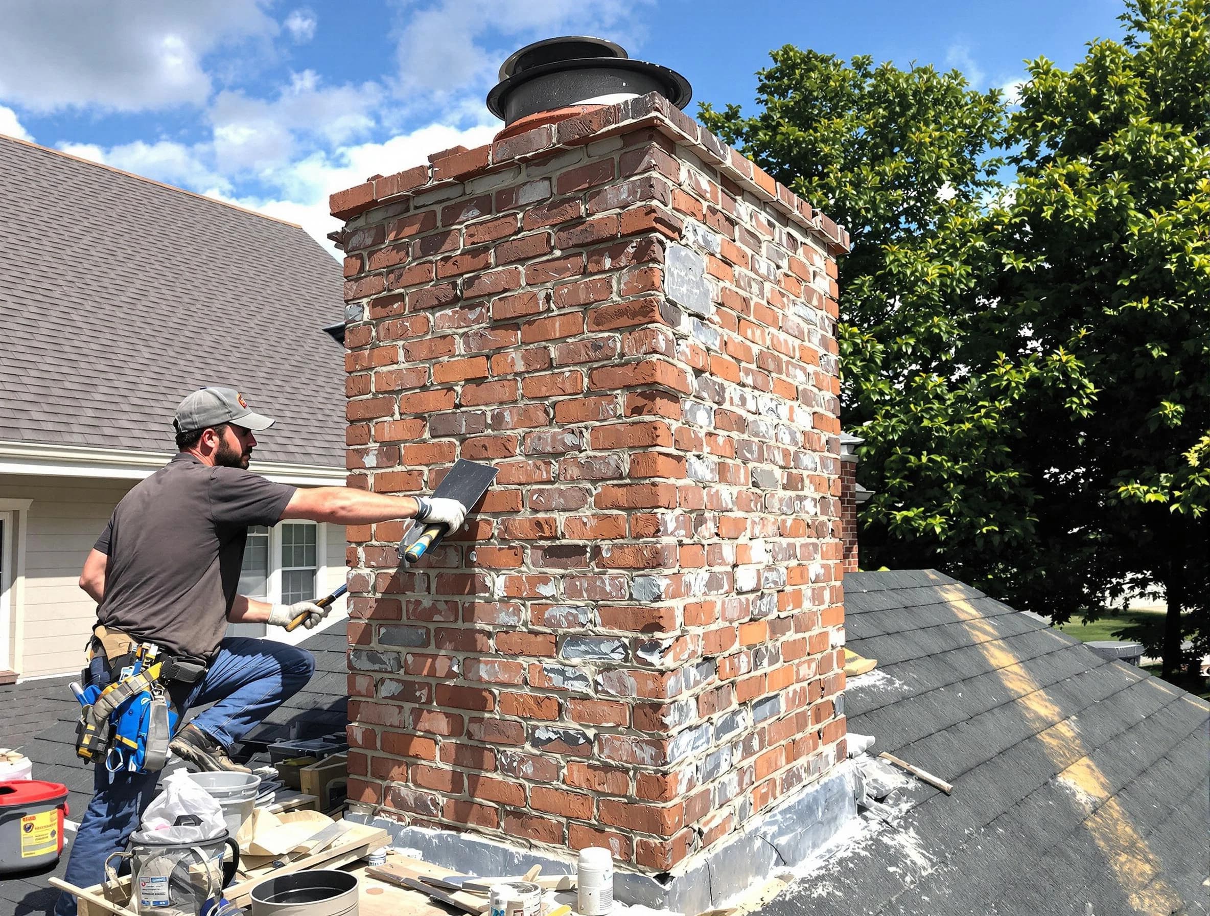 Completed chimney rebuild by Bethel Park Chimney Sweep in Bethel Park, PA