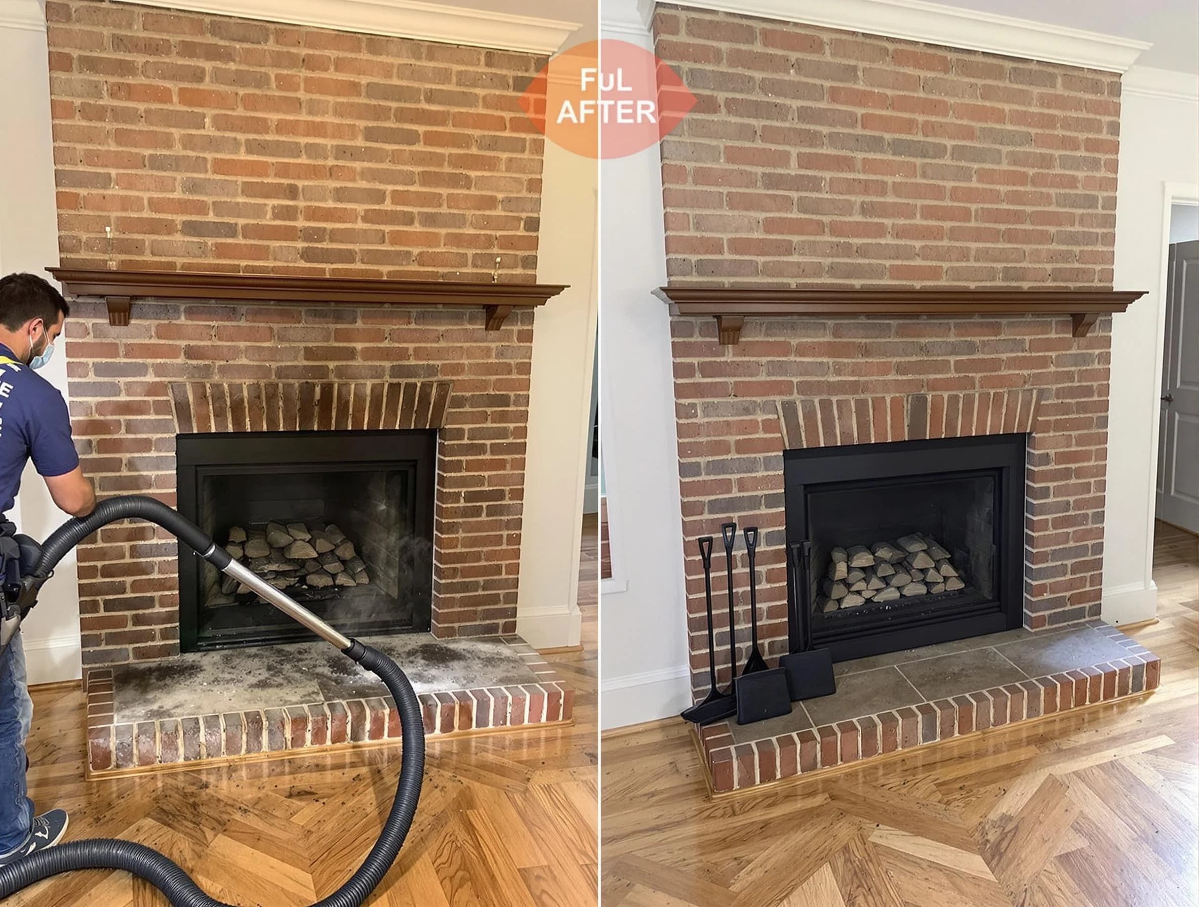 Bethel Park Chimney Sweep carefully sanitizing a fireplace in Bethel Park, PA
