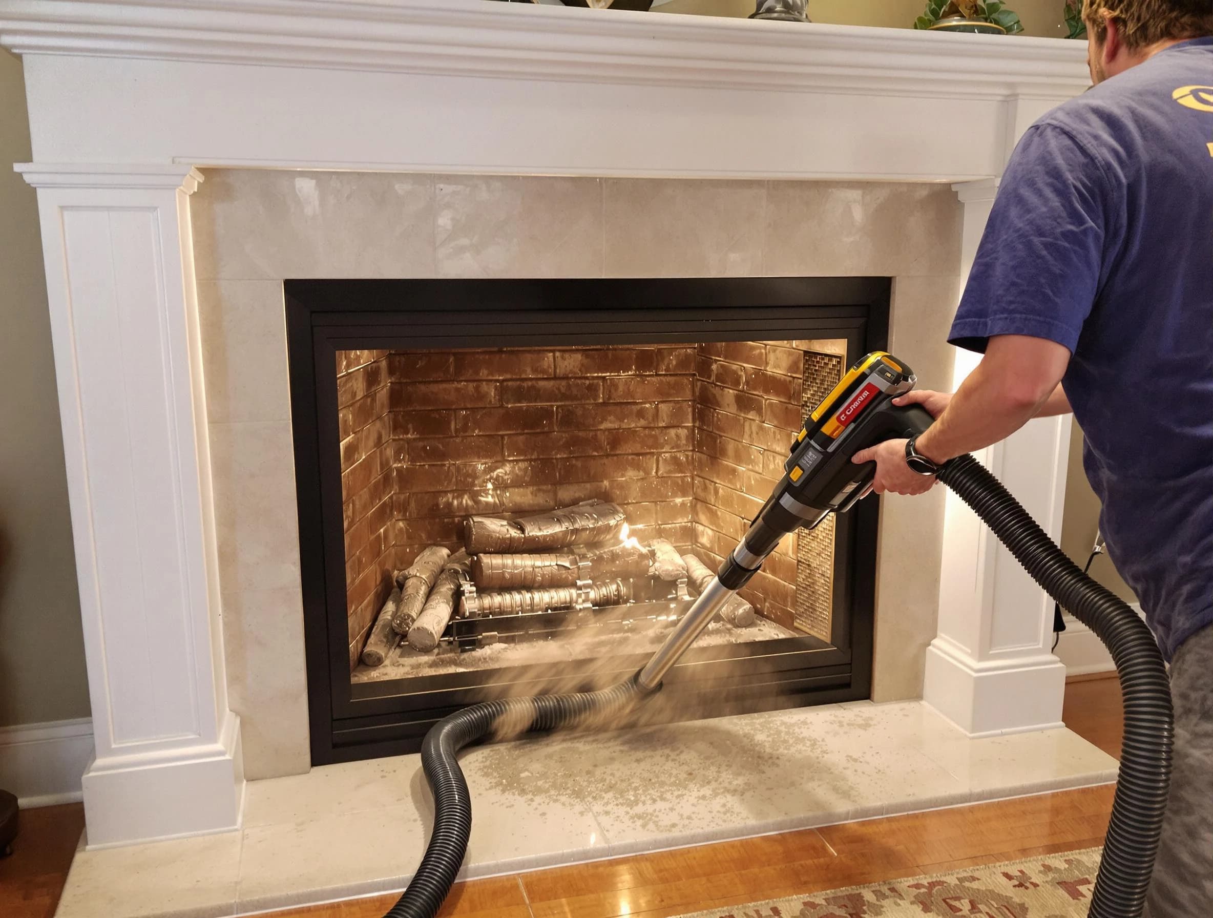 Fireplace cleaning performed by Bethel Park Chimney Sweep in Bethel Park, PA