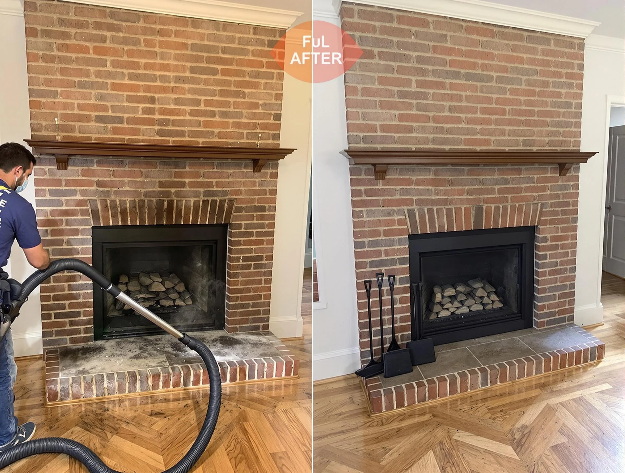 Bethel Park Chimney Sweep carefully sanitizing a fireplace in Bethel Park, PA