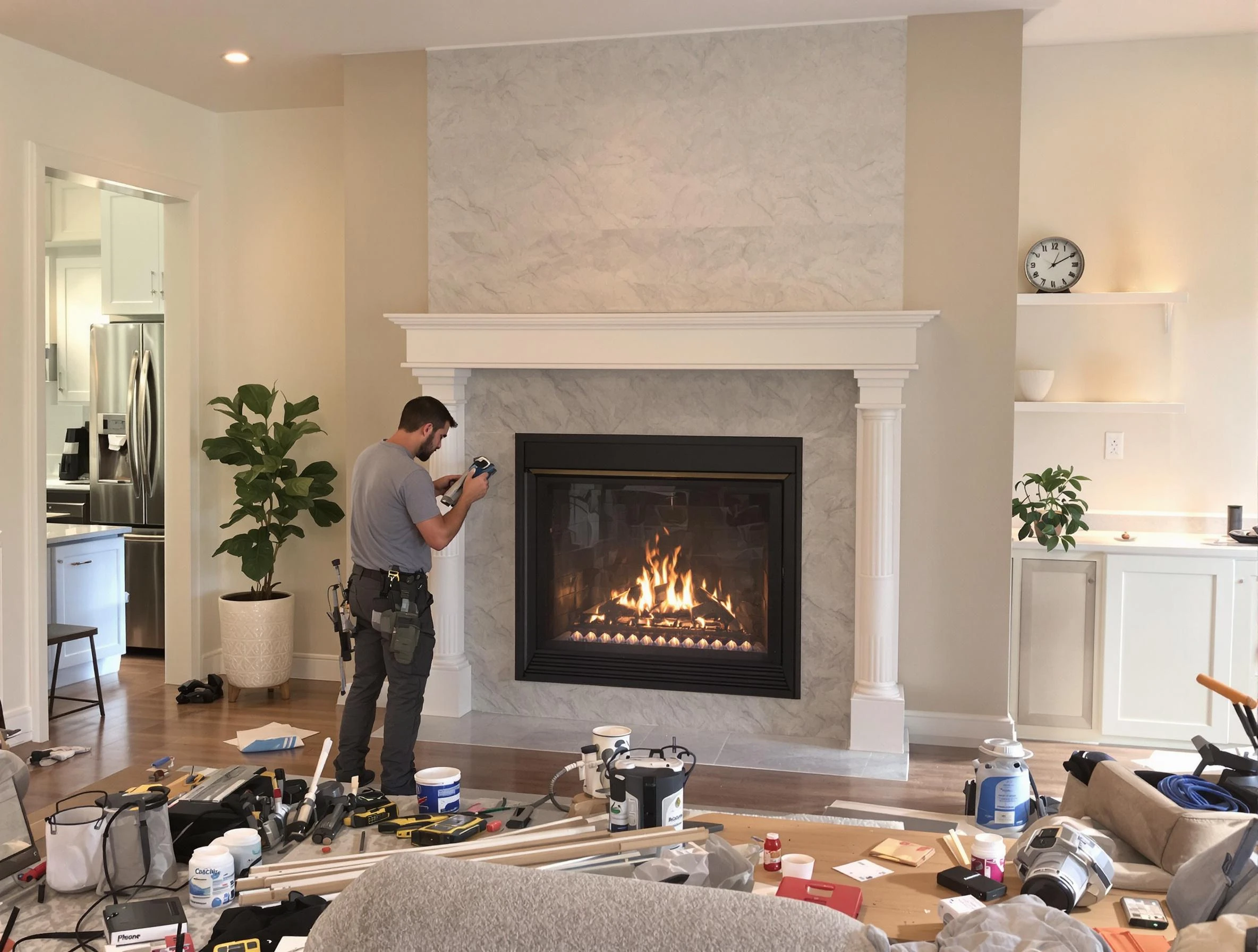 Newly installed fireplace by Bethel Park Chimney Sweep in Bethel Park, PA