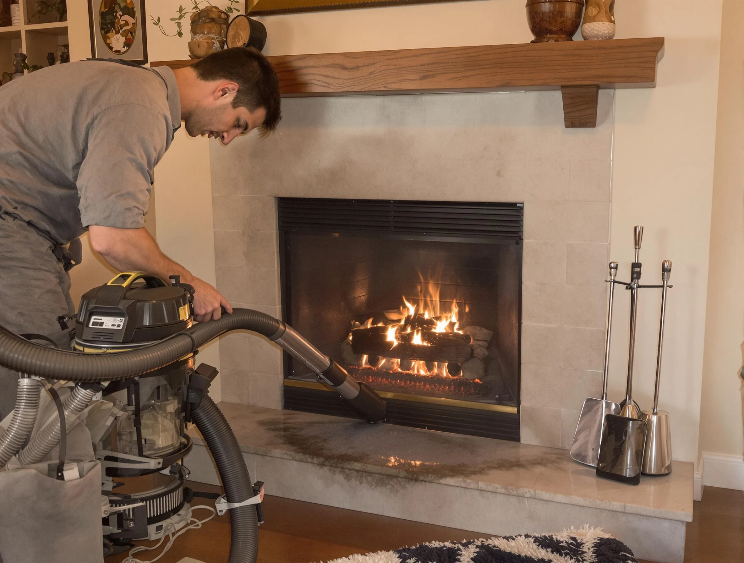 Routine fireplace upkeep by Bethel Park Chimney Sweep in Bethel Park, PA