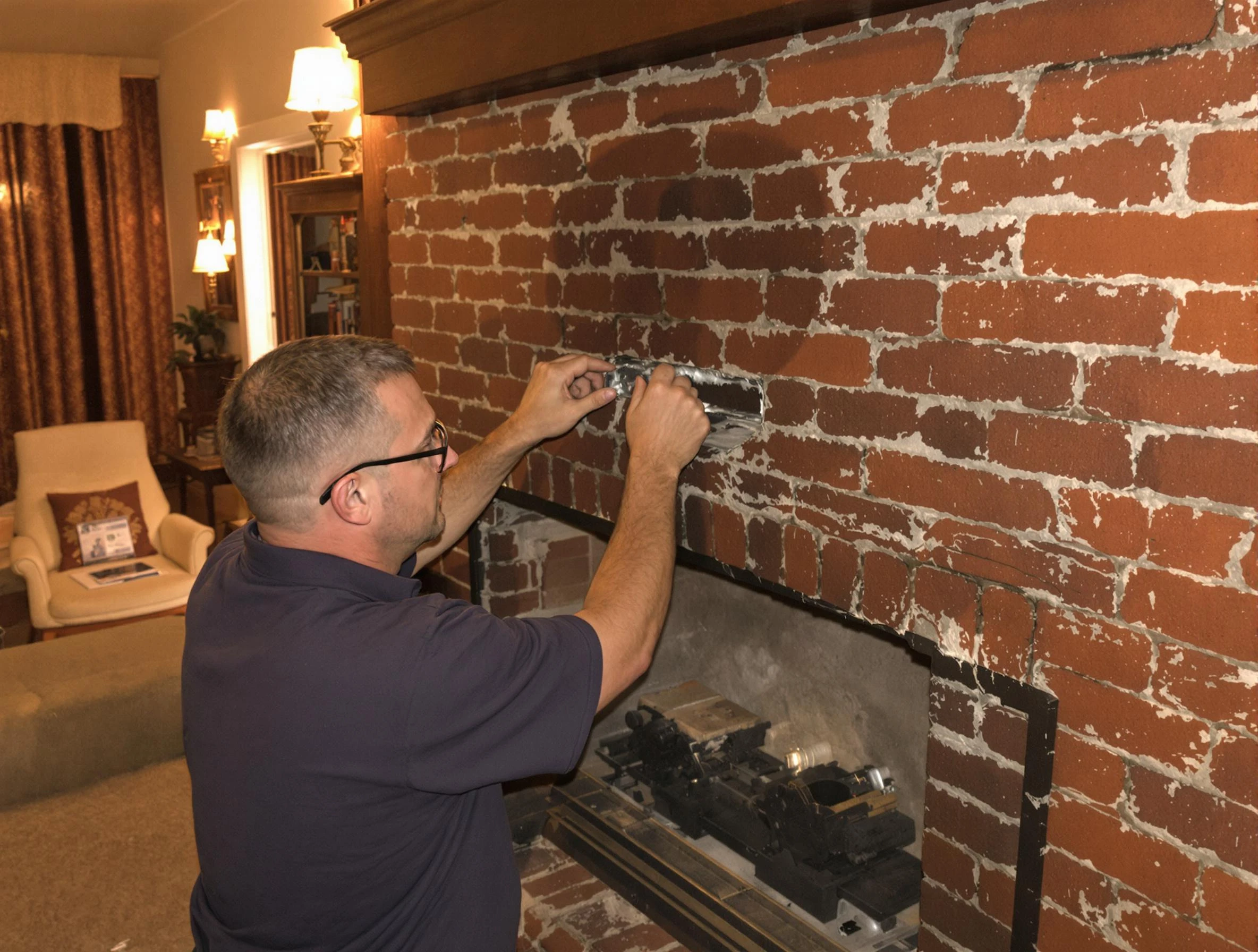 Bethel Park Chimney Sweep expert fixing a fireplace in Bethel Park, PA